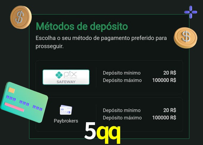 O cassino 5qq oferece uma grande variedade de métodos de pagamento